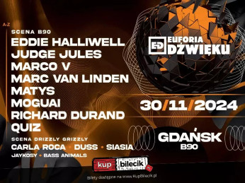 Gdańsk Wydarzenie Koncert EDDIE HALLIWELL | JUDGE JULES | MARCO V | MARC VAN LINDEN | MATYS | MOGUAI | RICHARD DURAND | QUIZ