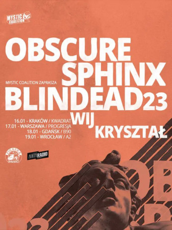 Gdańsk Wydarzenie Koncert Blindead23, Obscure Sphinx + Wij + Kryształ